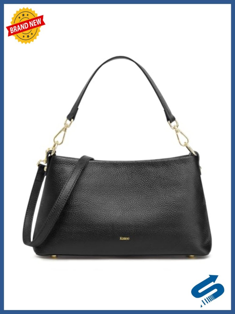 Genuine Leather Crossbody Bag with Dual Straps, Small Purse for Women, Top
